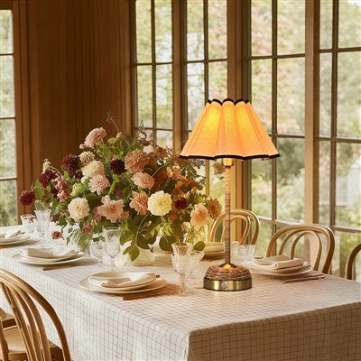 Candeeiros de mesa em rattan com bateria de vime castanho